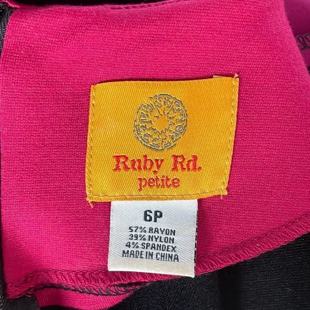 Ruby Rd Color-blocked Long Sleeve Dress sz 6P - Picture 5 of 6